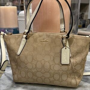 Coach Beige Signature Shoulder Bag